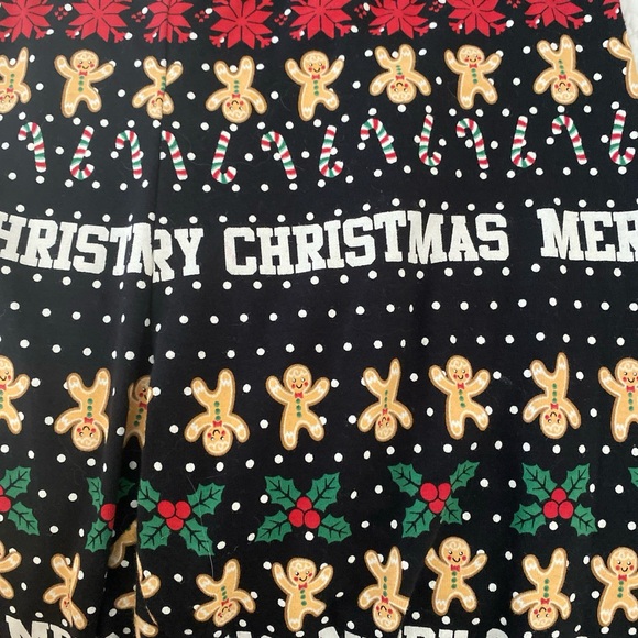 Holiday Time Girls Leggings size XXL 18 stretchy gingerbread men candy canes - Picture 8 of 8